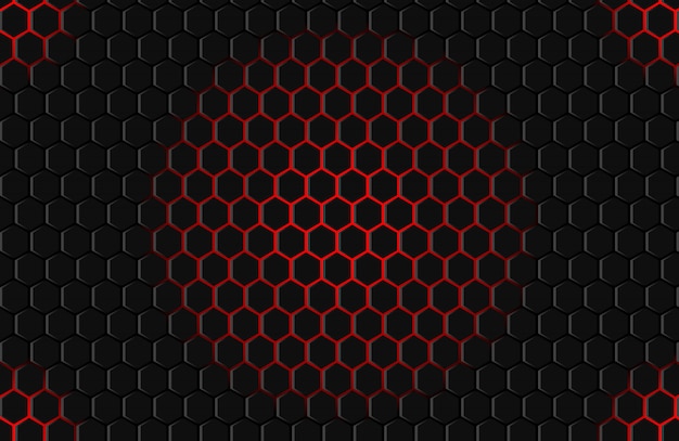 Fond d&#39;hexagone noir rouge