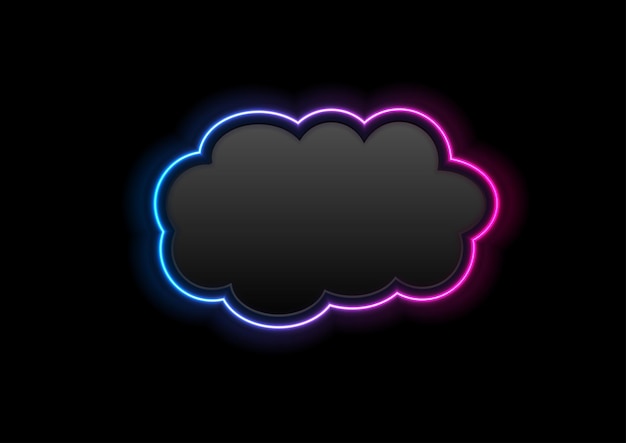 Fond hitech nuage néon noir et brillant