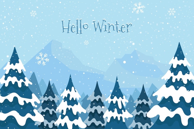 Fond d'hiver design plat