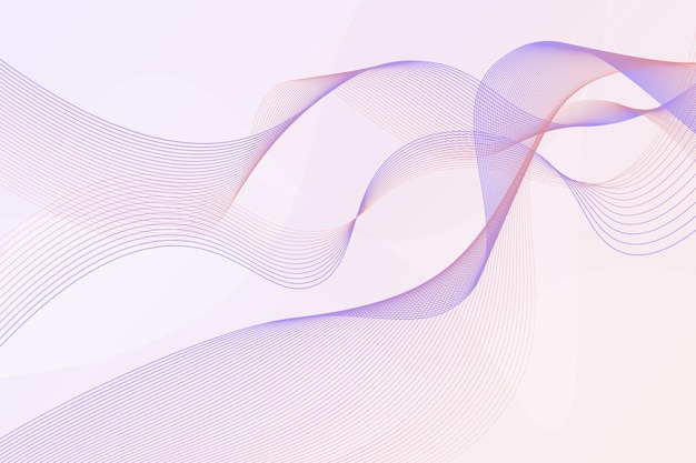 Fond horizontal vectoriel abstrait Une grille de lignes violettes ondulées lisses un élément de conception une imitation d'un voile