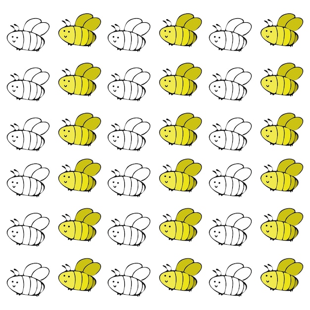 Fond d'icône plat abeille