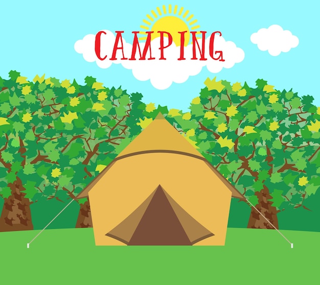 Fond d'icône de tente de camping. Illustration vectorielle. Ep 10.