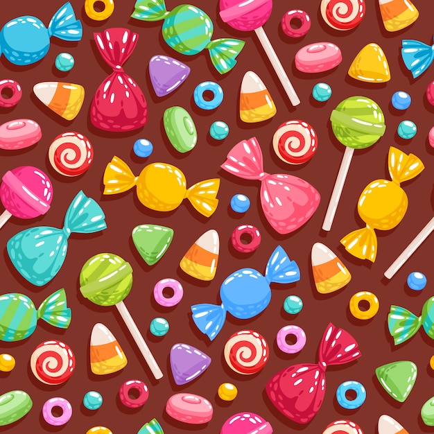 Fond D'icônes De Bonbons Colorés - Illustration.