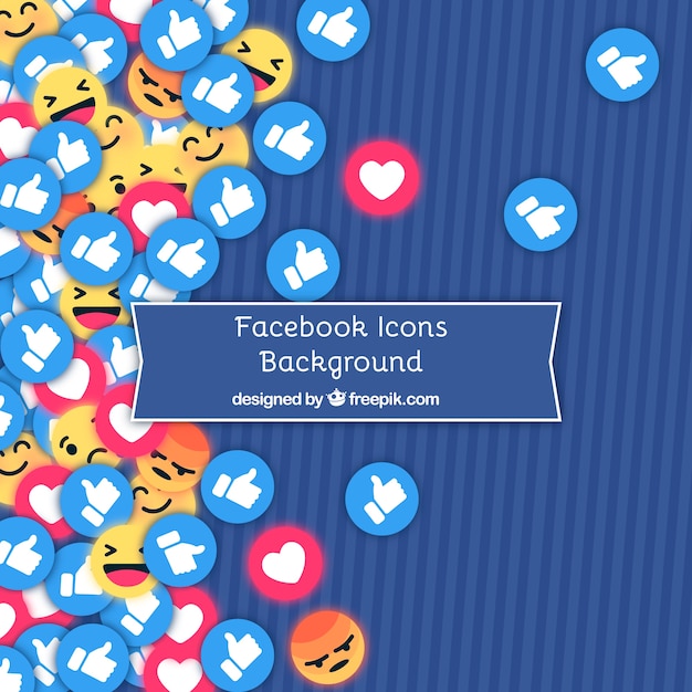 Vecteur fond d'icônes facebook avec un design plat