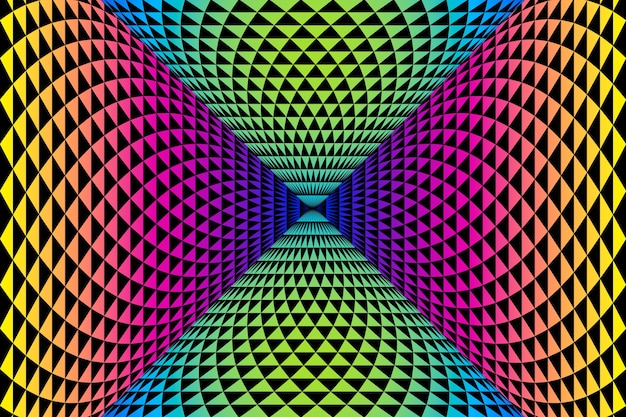 Vecteur fond d'illusion d'optique dessiné à la main