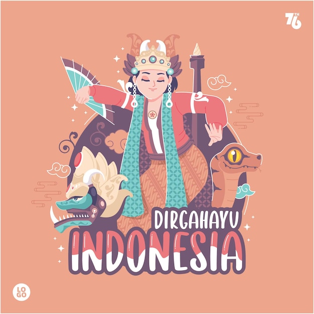 Fond D'illustration De Concept De Fête De L'indépendance De L'indonésie