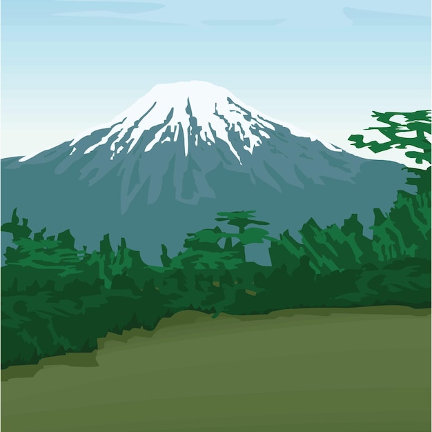 Vecteur fond d'illustration fuji japonais de montagne