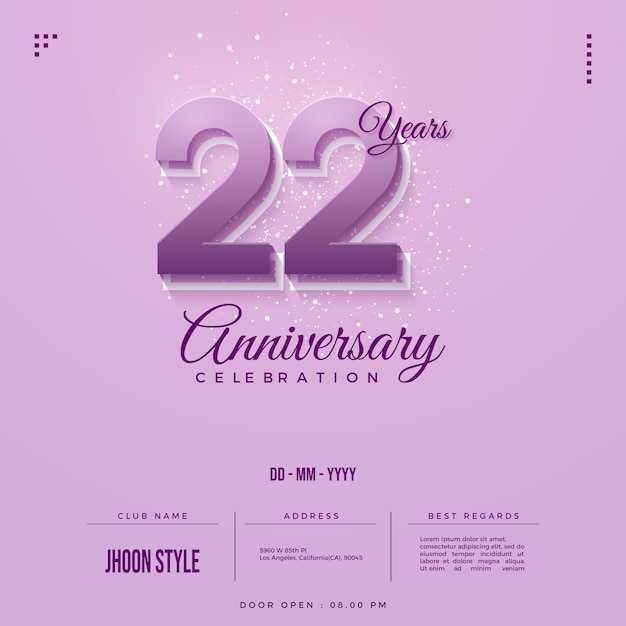 Fond d'invitation 22e anniversaire lisse