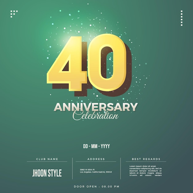 Fond D'invitation à La Fête Du 40e Anniversaire