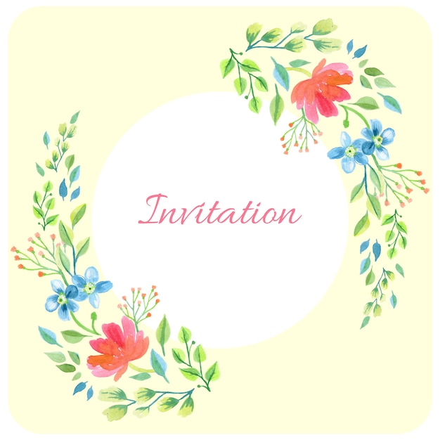 Vecteur fond d'invitation de mariage floral