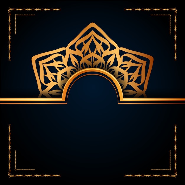 Fond Islamique De Luxe Mandala Ornemental Avec Des Motifs Arabesques Dorés