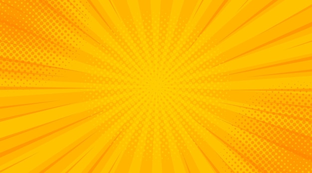 Fond jaune et orange vintage pop art. Illustration vectorielle de bannière papier peint.