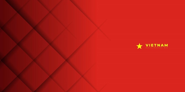 Fond jaune rouge avec un design d'ombre carrée pour la conception de la fête de l'indépendance du Vietnam