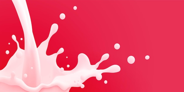 Fond De Jet De Lait Splash Laiteux Splash Blanc Liquide Réaliste Sur Fond Isolé 3d Illustra