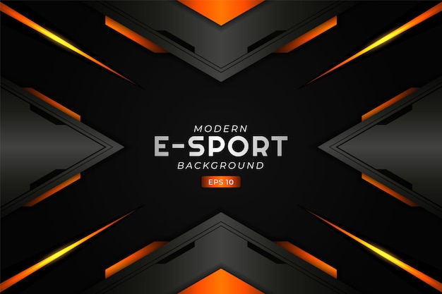 Fond De Jeu E-sport Moderne Flèche Rougeoyante Orange Futuriste Technologie Premium