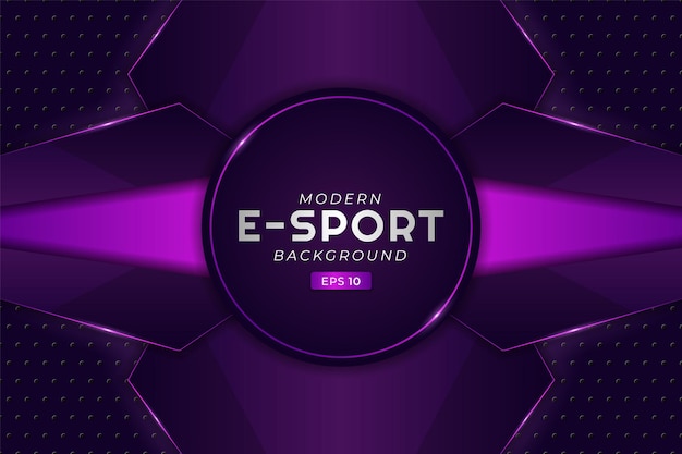 Fond De Jeu E-sport Moderne, Technologie De Streaming Futuriste Violet Brillant