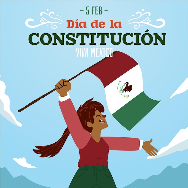 Fond De Jour De Constitution Du Mexique Illustré