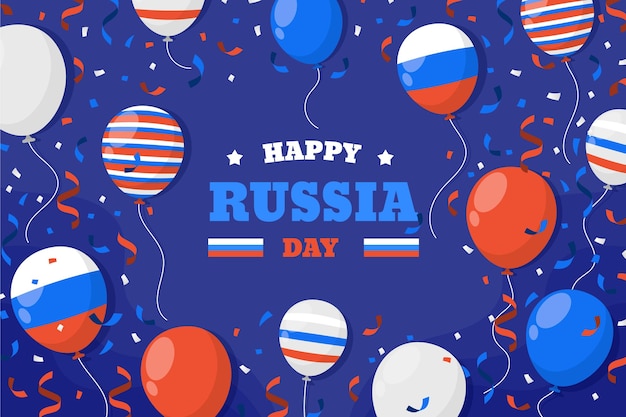Fond De Jour Plat Russie Avec Des Ballons