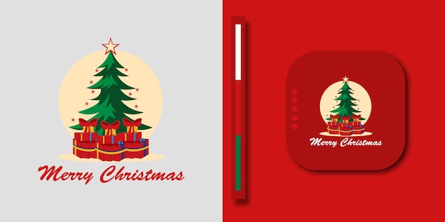 Fond De Joyeux Noël Moderne Avec Création De Logo Moderne