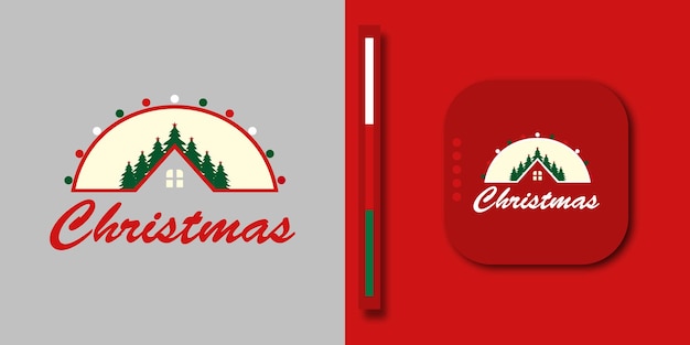 Fond de joyeux noël moderne avec création de logo moderne