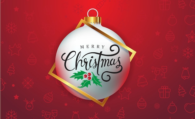 Fond de joyeux Noël avec ornement de boule de Noël