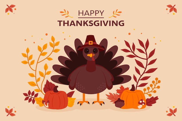 Fond de joyeux thanksgiving avec dinde