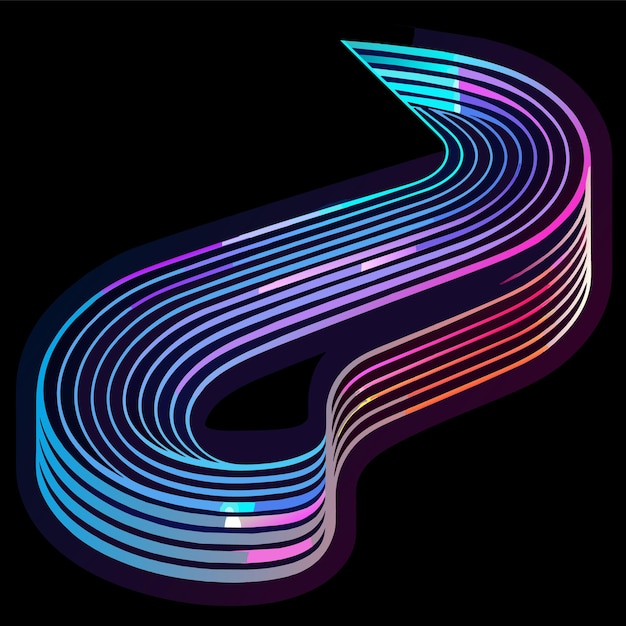 Vecteur fond de ligne de néon abstrait géométrique futuriste coloré magnifique étonnant irréel