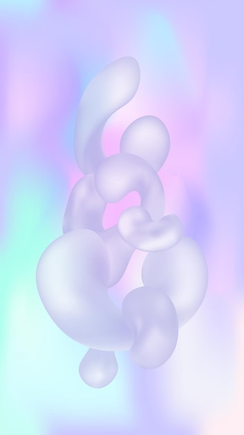Vecteur fond liquide chromé abstrait avec des formes rondes fluide splash bulle illustration vectorielle à la mode y2k lumière affiche horizontale fond d'écran texture 80 s 90 s couverture eps