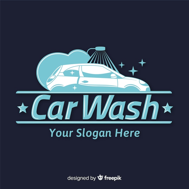 Fond De Logo De Lavage De Voiture Dessiné à La Main