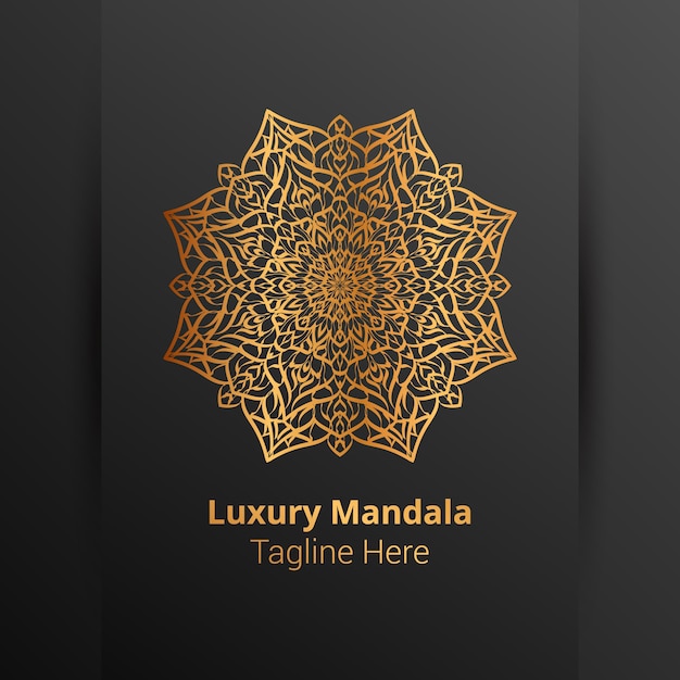 Vecteur fond de logo de luxe mandala ornemental, style arabesque.