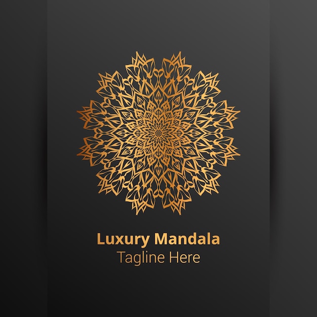 Vecteur fond de logo de luxe mandala ornemental, style arabesque.