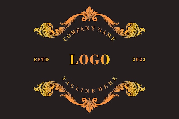 Fond De Logo Vintage. Cadre De Luxe Classique Et Clipart