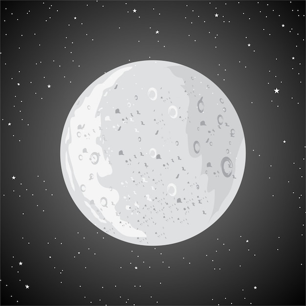 Vecteur le fond de la lune est plein d'étoiles