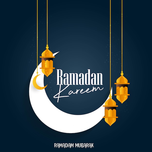Vecteur fond de lune de ramadan kareem