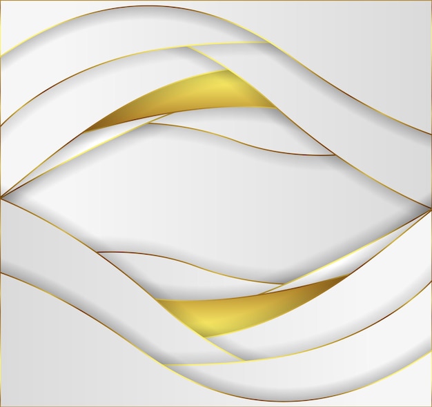 Vecteur fond de luxe abstrait lignes dorées brillantes blanches et brillantes