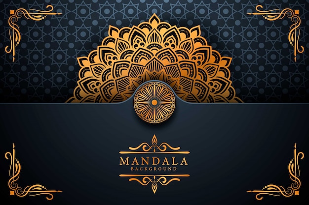 Fond de mandala arabesque doré de luxe