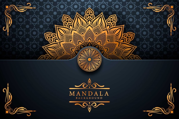 Fond De Mandala Arabesque Doré De Luxe