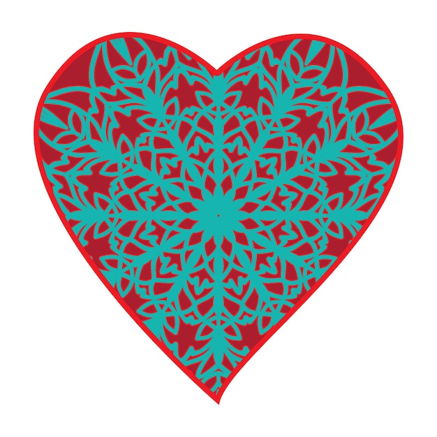 Fond De Mandala Coeur Saint-valentin Multicouche.