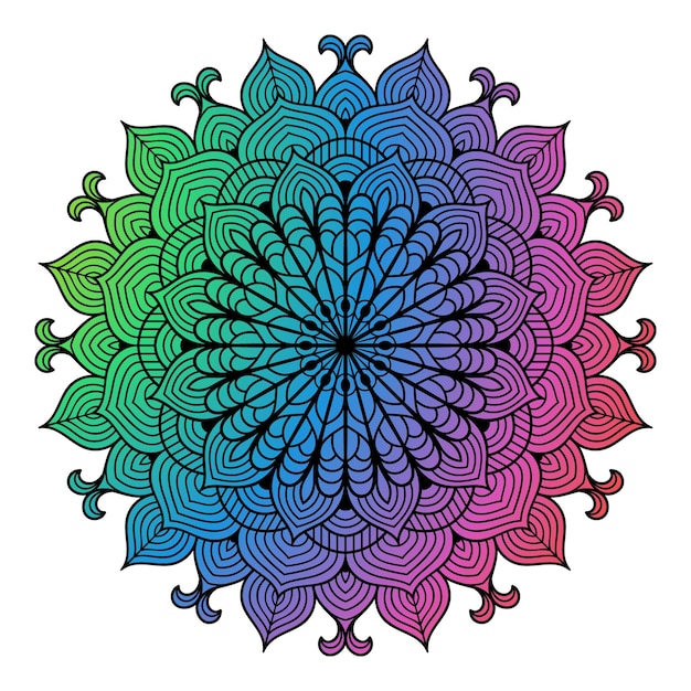 Vecteur fond de mandala coloré dégradé