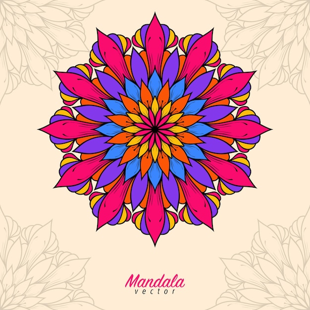 Vecteur fond de mandala coloré