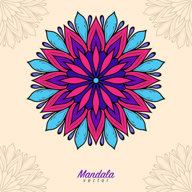 Vecteur fond de mandala coloré