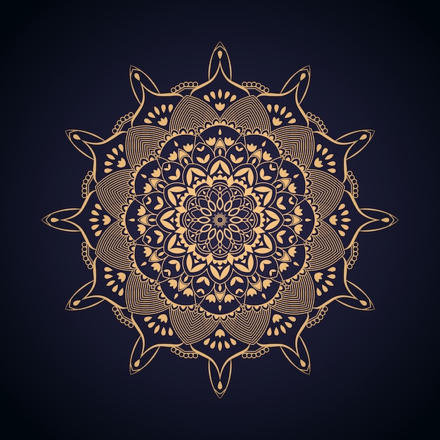 Fond De Mandala Doré De Luxe