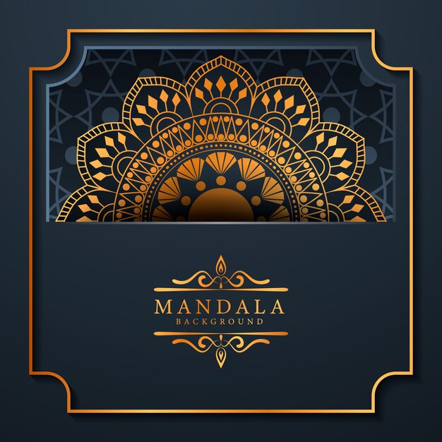 Vecteur fond de mandala élégant de luxe de style ramadan