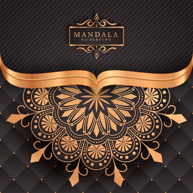 Fond De Mandala De Luxe Avec Arabesque Dorée