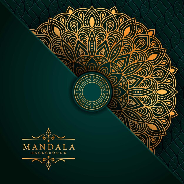 Fond de mandala de luxe avec arabesque dorée