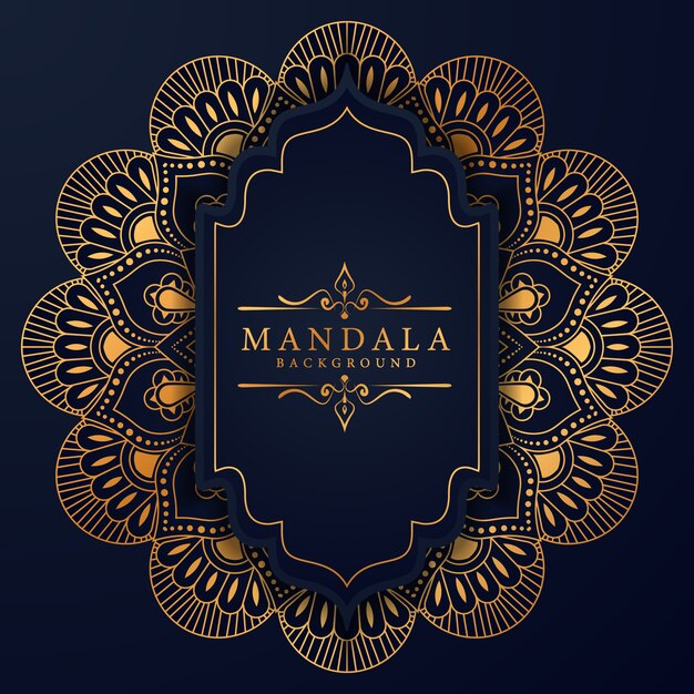 Fond De Mandala De Luxe Avec Arabesque Dorée