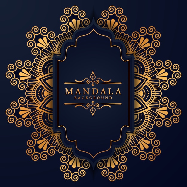 Fond De Mandala De Luxe Avec Arabesque Dorée