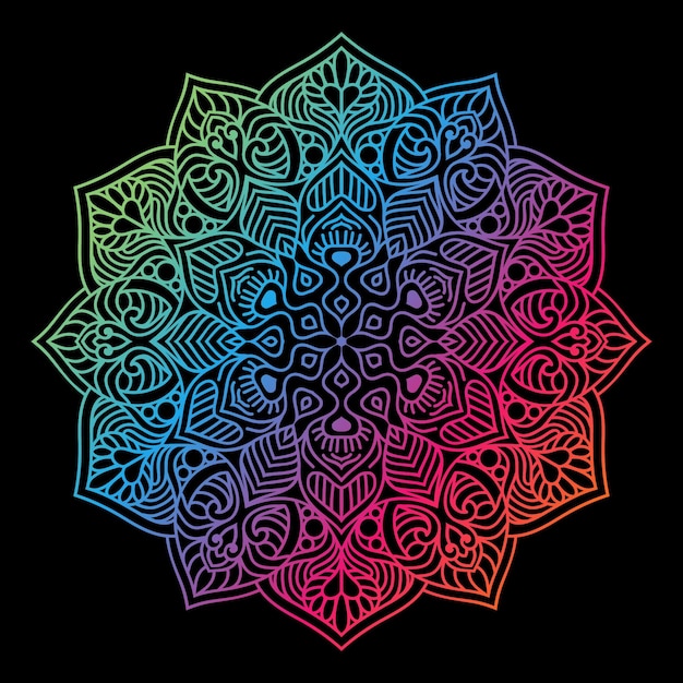 Fond De Mandala De Luxe Coloré Créatif