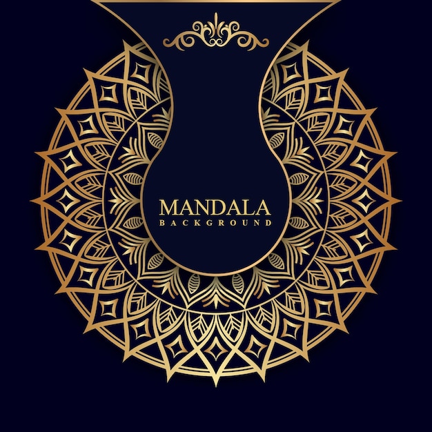 Fond De Mandala De Luxe Avec Couleur Dorée Vecteur Premium