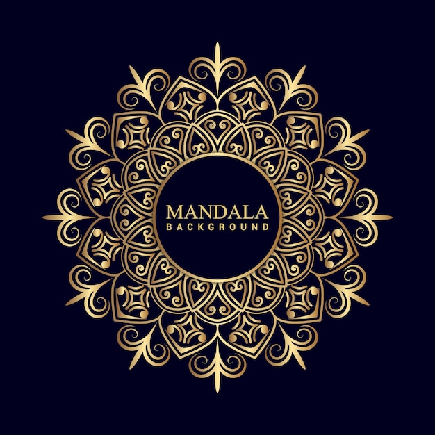 Fond De Mandala De Luxe Avec Couleur Dorée Vecteur Premium